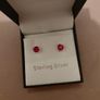 Silver stamped 925 pink gem stud earrings Image 2
