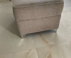 Pouffe, silver grey fabric