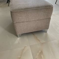 Pouffe, silver grey fabric