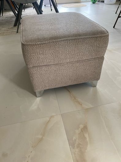Pouffe, silver grey fabric