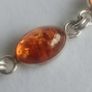 Natural amber sterling silver link bracelet Image 2
