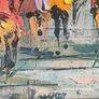 Vintage oil painting Paris Notre Dame Cathedral Image 3