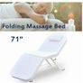 Adjustable Massage Bed 3-Section for Therapy Treatment Salon With Headrest Support And Stool White Image 3