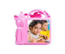 Personalised Children's Lunchbox with Water Bottle and Handle - Pink