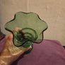 1970's Hand Blown Green Glass Vase Image 5