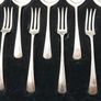 Antique Vintage Forks And Spoons Set Silver Plated, in Original Case Image 5