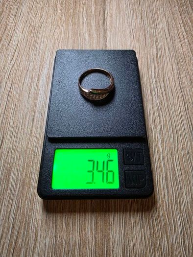 14K Solid Gold Ring, 585 Hallmarked, Cubic Zirconia, Size O, 3.46g