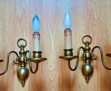Brass wall lights