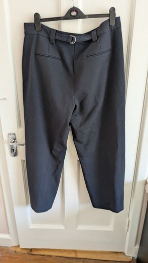 Navy M&S wide leg trousers