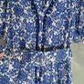 SAVIDA blue and white ethnic print belted dress Sz 38 (Fit 8-10 UK)  - Bnwot Image 2