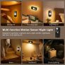LED Motion Sensor Lights Indoor, Rechargeable Cupboard Lights with 3 Modes, Stick-On Dimmable Wireless USB Wardrobe Light for Drawer, Shelf, Stairs, Hallway, Under Cabinets, Warm White(4 Pack) [Energy Class A+] Image 9