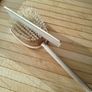 Vintage Gold Tone Hairbrush  Comb Set  Rose Floral Design Image 4