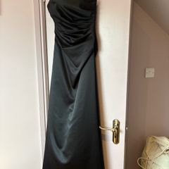 black satin dress