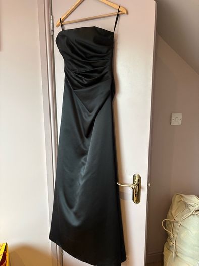 black satin dress