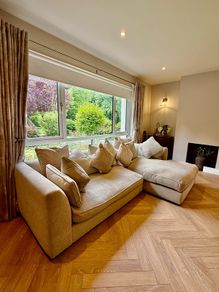 Luxury Arnotts Corner Sofa with Chaise, paid 2,747 New, Immaculate Condition, 270cm x 160cm