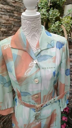 vintage 80s 90s floral midi shirt dress size small Made in Ireland
