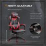 Computer Gaming Chair, Racing Desk Chair with Lumbar Support and Footrest, PU Leather Gamer Chair with Headrest and Swivel Wheels for Home, Red Image 2