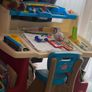 Toddler. playing desk with 2 pockets side storage very well kept Image 4