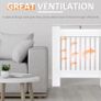 Freestanding Radiator Cover, Vertical Slatted MDF Slim Protective Cabinet Shelving for Radiator, 78L x 19W x 81H Image 3