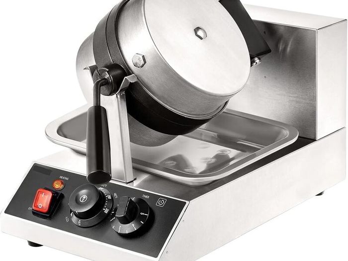 Commercial Belgian Waffle Maker 1300W Round Stainless Steel