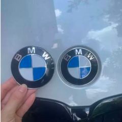 Replacement BMW Car Emblem Chrome Front Badge Logo 82mm 2 Pins For BMW Hood Bonnet Trunk 51148132375