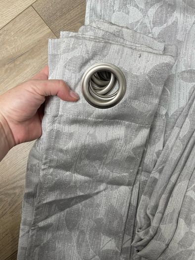 Grey patterned curtains