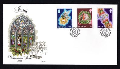 1986 Jersey Christmas Commemorative Stamps First Day Cover (FDC)