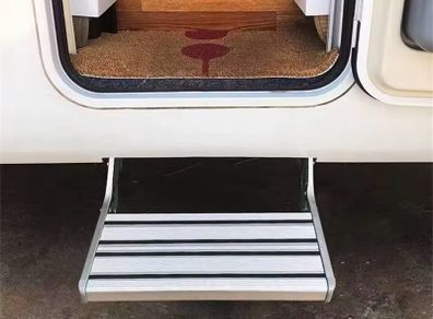 150KG Bearing Folding Ladder Step Motorhomes Aluminum Alloy RV Pedal Step Telescopic Antiskid Camper Travel Trailer Accessories