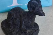 Hand Carved Soapstone Large RAM Sculpture By AARD V ARK. Made In CANADA