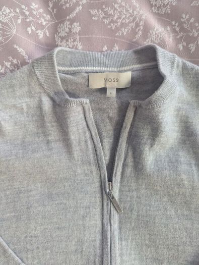 Moss wool zip cardigan
