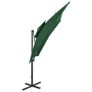 Cantilever Umbrella with Double Top 250x250 cm Green Image 2