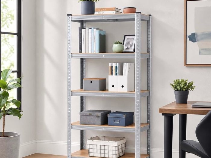 Heavy-Duty Shelving Unit, 5 Tiers, HWD: 200 x 90 x 60 cm, Silver up to 875 kg, basement & garage, storage rack, steel