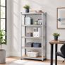 Heavy-Duty Shelving Unit, 5 Tiers, HWD: 200 x 90 x 60 cm, Silver up to 875 kg, basement & garage, storage rack, steel Image 2