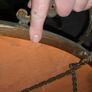 Extremely heavy brass and copper antique mirror Image 5