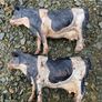 Pair Cast Iron Cow Figurines Rustic Big Size Farm Animal Image 6