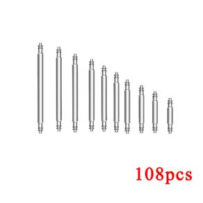 108pcs Stainless Steel Watch Band Spring  Pop Bars Strap Link Pins 8-25mm