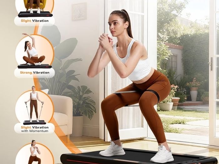 Vibration Walking Pad with  Auto Incline,4 Vibration Modes,Portable Under Desk Walking Treadmill for Home Office Fitness, No Assembly,LED Display & Remote Contro