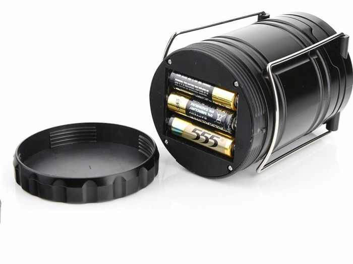 2 Pack LED Camping Lantern, Survival Kit for Emergency, Storm, Outages, Outdoor Portable Lantern, 6 AA Batteries Included (Black, Collapsible)