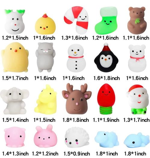 30Pcs Christmas Mochi Squeeze Toys Set for Kids, Kawaii Mini Soft Squeeze Toys, Cute Animal Squishy Toy Stress Relief Toys for Christmas Birthday Gift (FREE POSTAGE)
