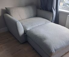 Whitemeadow Loveseat snuggler with matching ottoman
