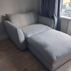 Whitemeadow Loveseat snuggler with matching ottoman