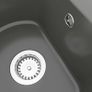 Kitchen Sink Double Basins Oval Grey Granite Image 2