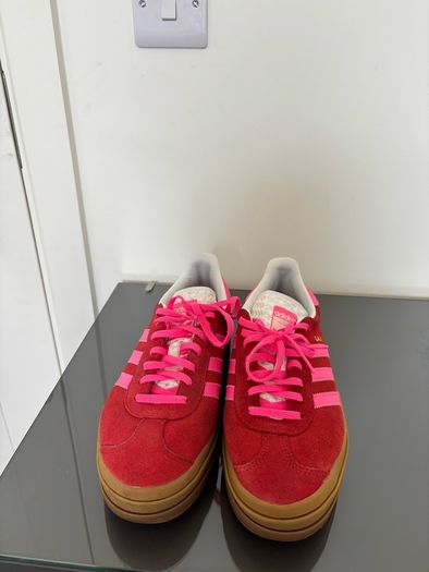 Adidas Gazelle Bold Platform Red and Pink