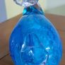 Vintage Art Glass Blue Bunny Rabbit Details Smooth Bottom Paperweight Shelf Desk Image 3