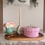 Crochet Storage Basket with Wooden Rose Lid Image 5