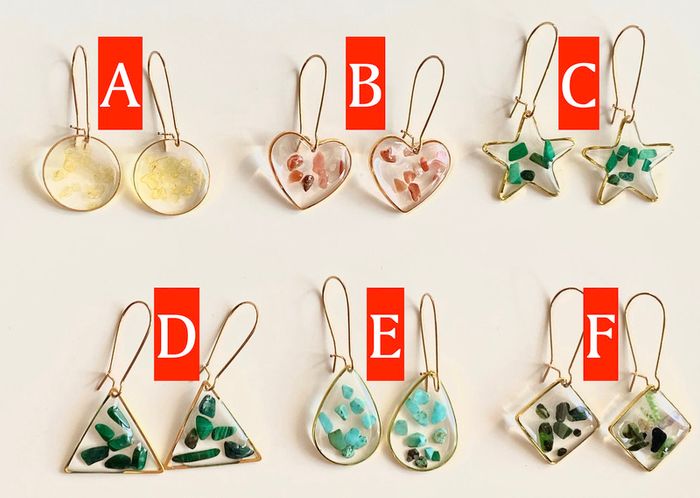 Resin Earrings, Crystal Earrings