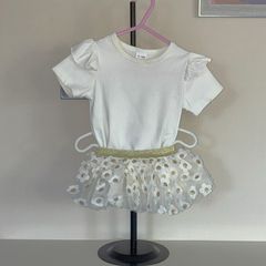 Baby Girls Cream & Gold Tutu Skirt & Top from First Steps Age 0-12 months