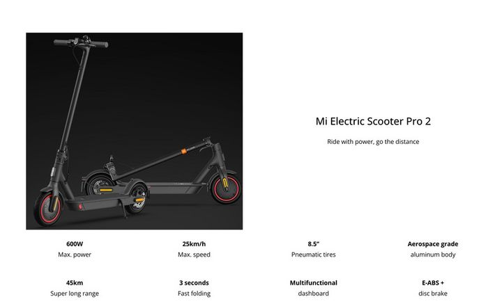 Xiaomi Mi Electric Scooter Pro 2