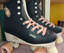 Oxelo Navy and Pink Rollerskates Womens Size 5