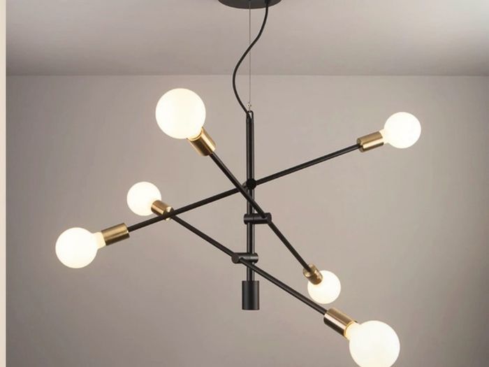 Luxury black multi-arm ceiling light